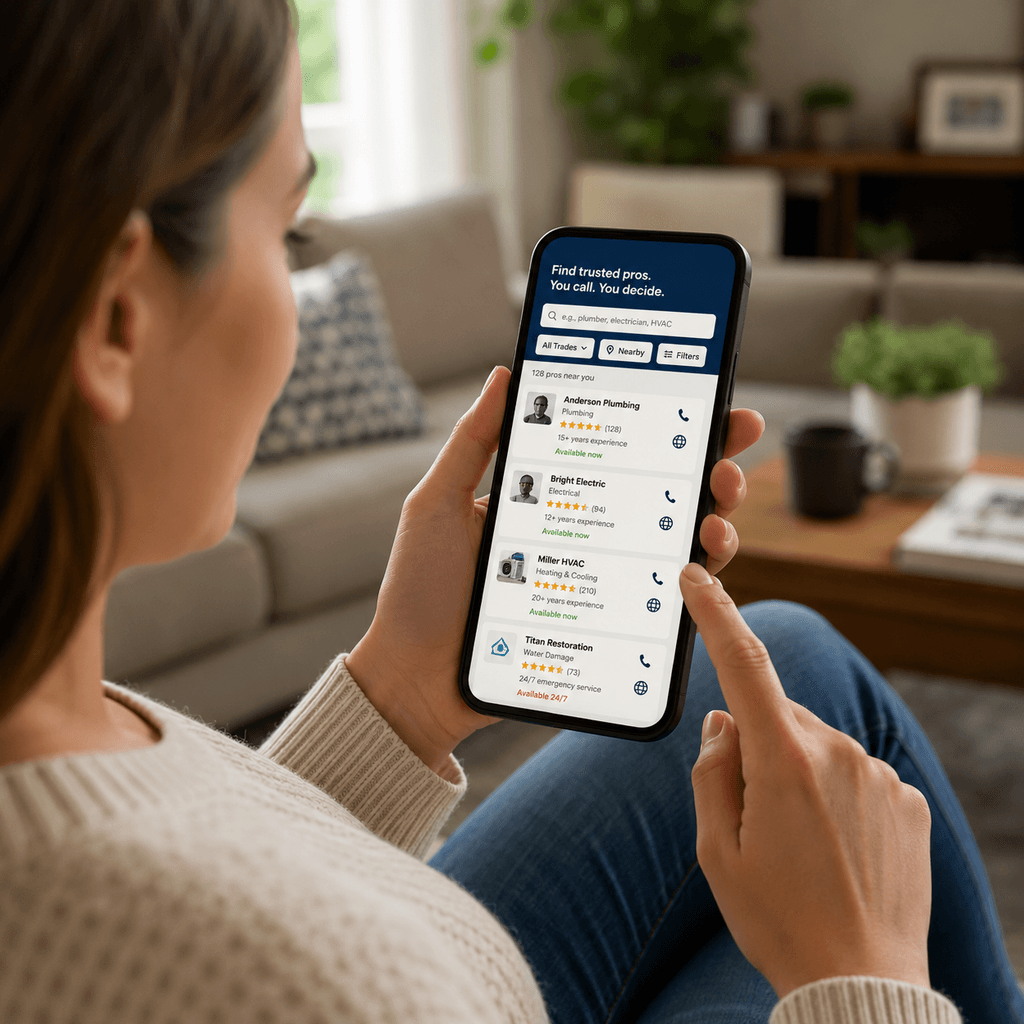 Homeowner calling a verified pro through Florida Trade Specialists